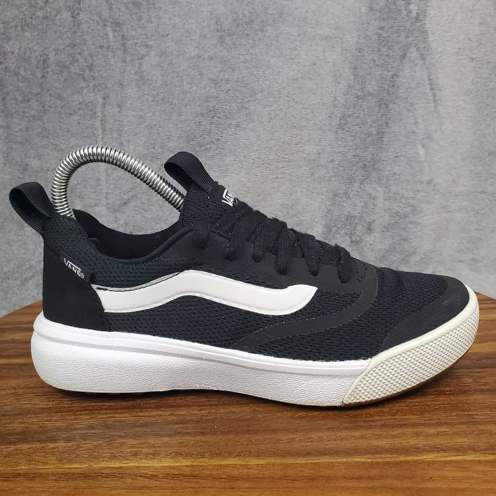 Vans Ultrarange Shoes Women's 6.5 Black White Lace Up Low Top Sneakers
